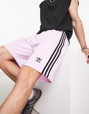 adidas Originals adicolor classics 3 stripe shorts in pink