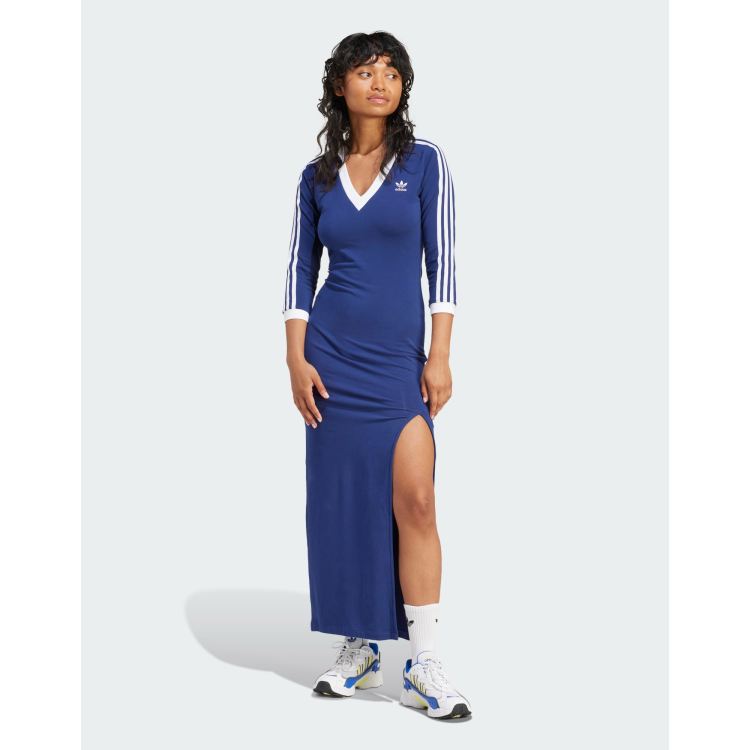 adidas maxi dress blue adidas x FARM RIO PREMIUM DRESS Dark Marine M