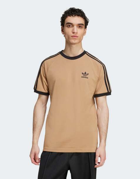 adidas Originals Adicolor classics 3-stripes tee in beige / black - view 1