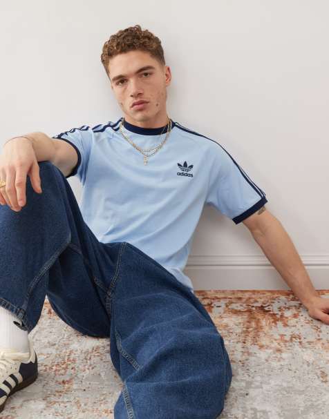 adidas Originals Adicolor Classics 3-Stripes Tee in blue - view 1