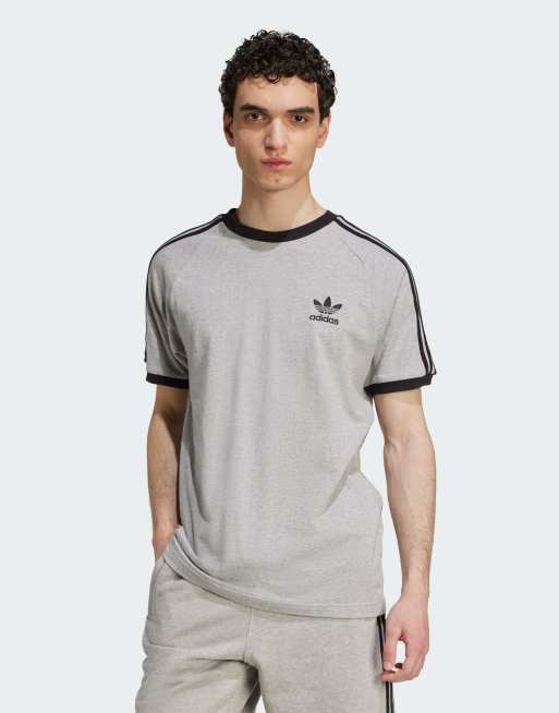 adidas Originals Adicolor classics 3-Stripes tee in medium grey heather / black