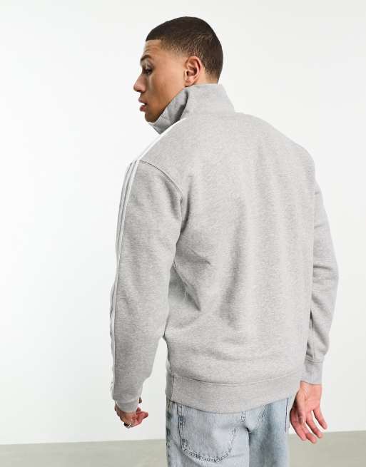 Felpa adidas grigia zip on sale