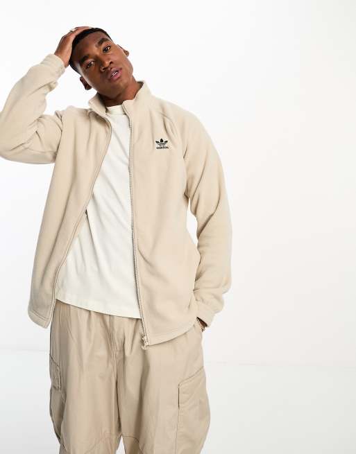adidas Originals adicolor Classics Fleece met klein logo en rits in beige