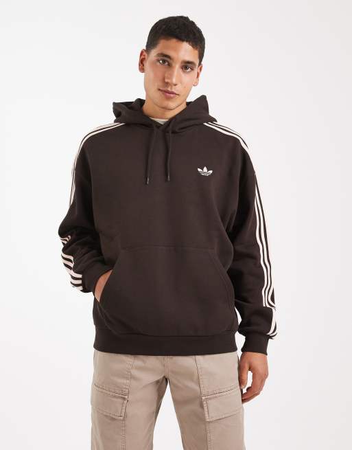 adidas Originals – Adicolor Classics – Kapuzenpullover in Aurora Coffee mit 3 Streifen
