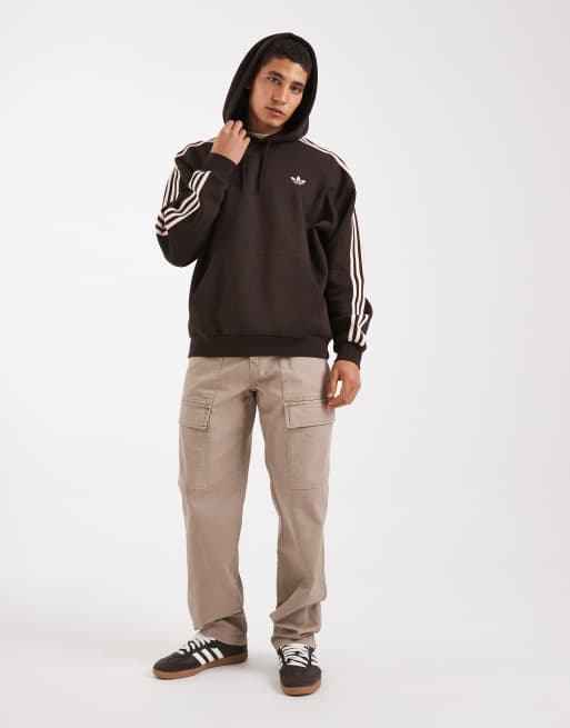 adidas Originals – Adicolor Classics – Kapuzenpullover in Aurora Coffee mit 3 Streifen, 2 von 5