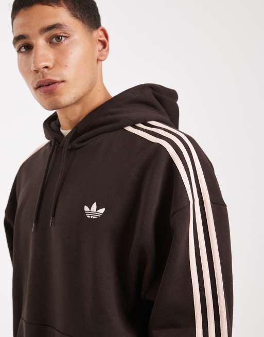 adidas Originals – Adicolor Classics – Kapuzenpullover in Aurora Coffee mit 3 Streifen, 4 von 5