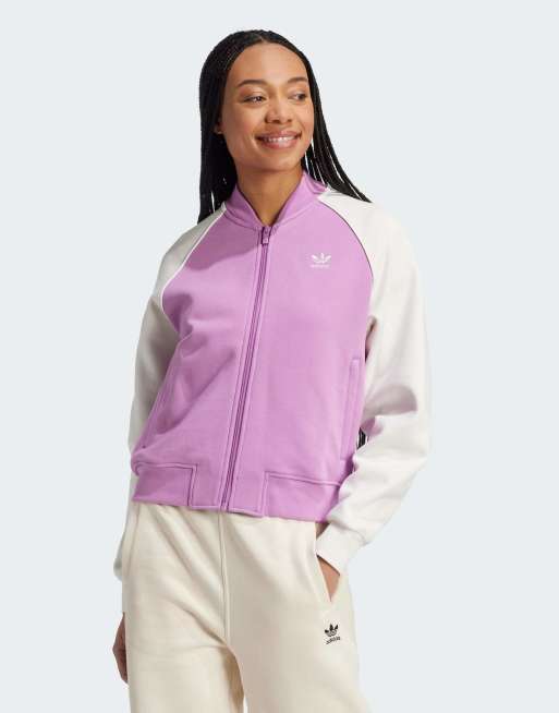 adidas Originals - Adicolor Classics - Lyselilla college-jakke med trekløverlogo