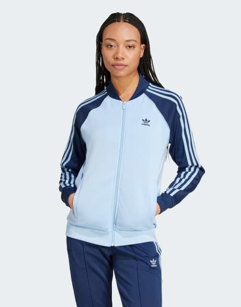 adidas Originals Adicolor classics sst track top in clear sky - view 1