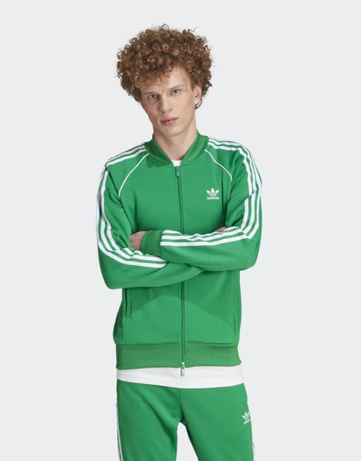 adidas Originals – Adicolor Classics SST – Trainingsjacke in Grün/Weiß