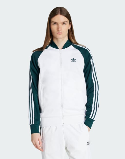 adidas Originals – Adicolor Classics SST – Trainingsjacke in Weiß/Aurora Ivy/Weiß