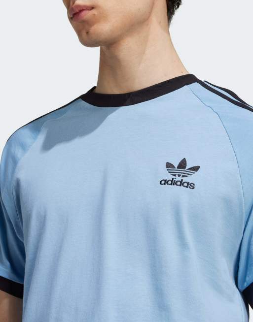 adidas Originals Adicolor classics T-shirt à bandes Bleu cendré/noir