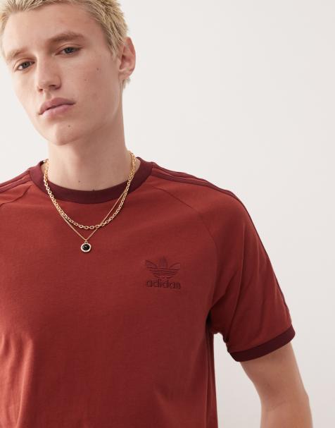 adidas Originals – adicolor Classics – T-Shirt in Rot mit 3 Streifen - view 1