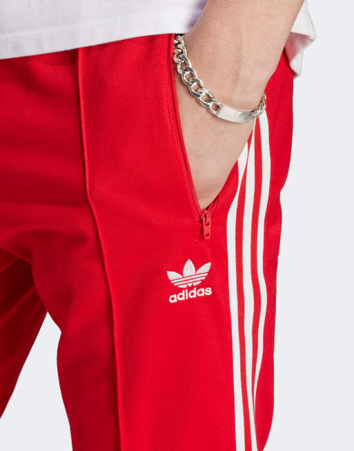 Mens red adidas joggers online