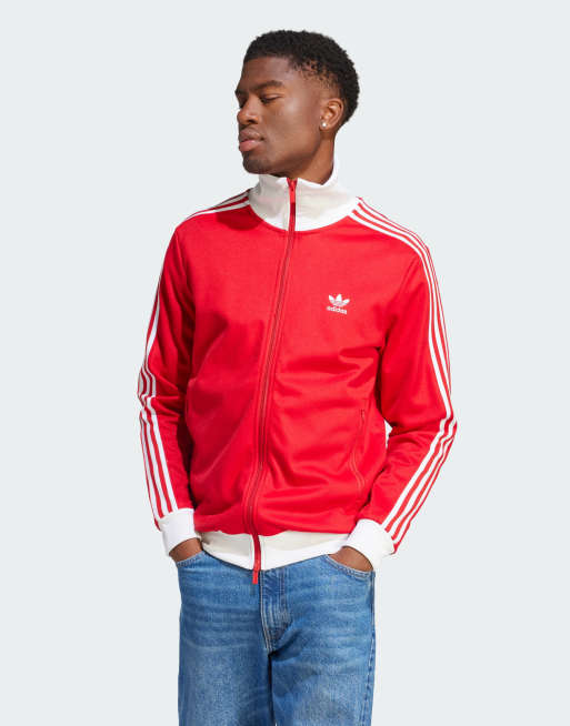 adidas Originals Adicolor classics track top in better scarlet / white