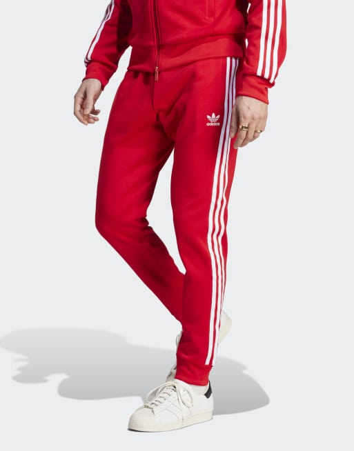 adidas Originals - Adicolor Classics - Trainingsbroek in rood en wit