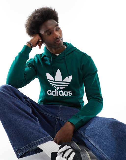 adidas Originals Adicolor Classics Trefoil Felpa verde con cappuccio e logo a trifoglio ASOS