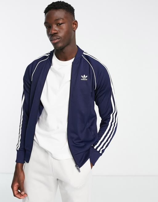blue adidas zip up