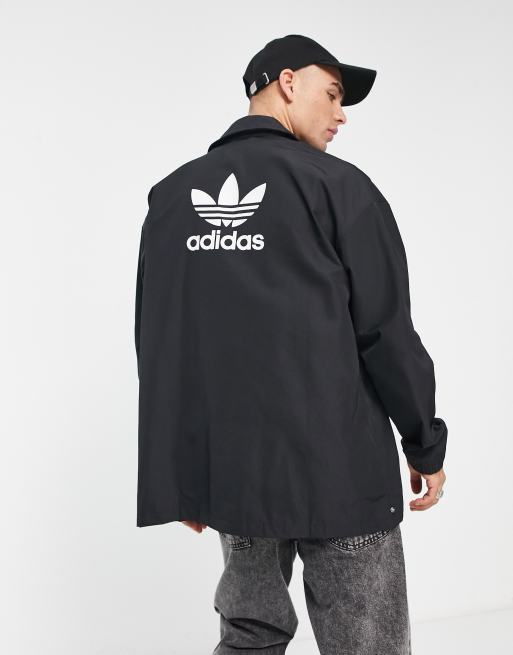 adidas Originals adicolor coach jacket in black
