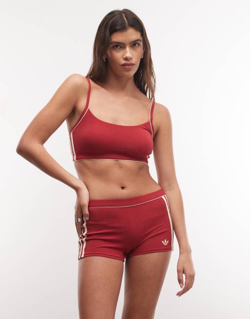 adidas Originals Adicolor Comfort Flex Baumwoll-Bralette mit U-Ausschnitt in Rot, 1 von 4