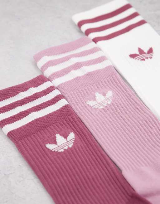 adidas Originals adicolor Confezione da 3 paia di calzini corti cremisi tenue