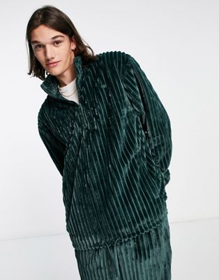 adidas Originals adicolor Contempo 1/4 zip sweatshirt in dark green