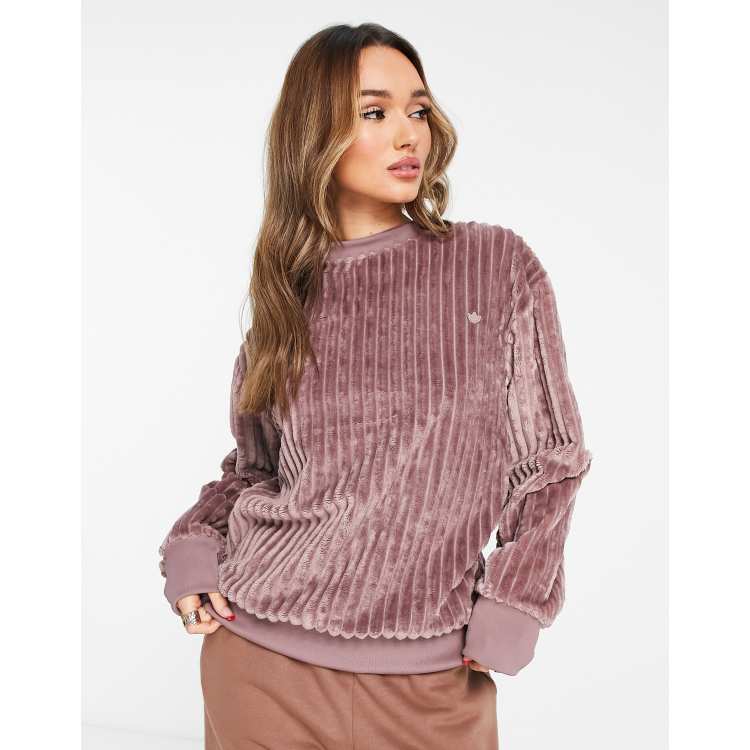adidas Originals adicolor Contempo boyfriend fit sweatshirt in purple ASOS