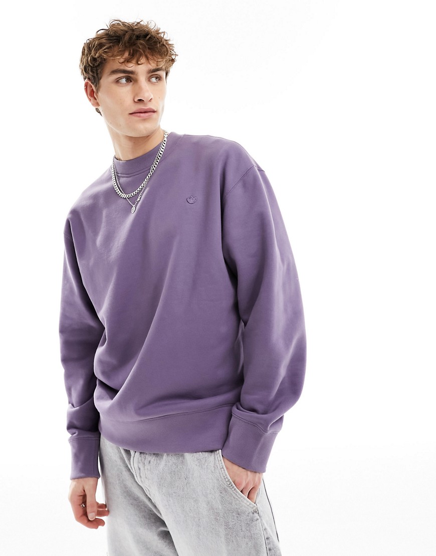 adidas Originals Adicolor Contempo Crew French Terry Sweatshirt in Purple