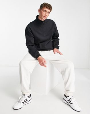 adidas Originals Adicolor Contempo half-zip fleece sweatshirt in black  - ASOS Price Checker