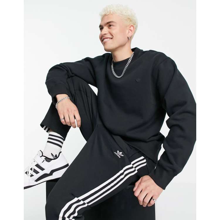 Adidas black on black sweatshirt online