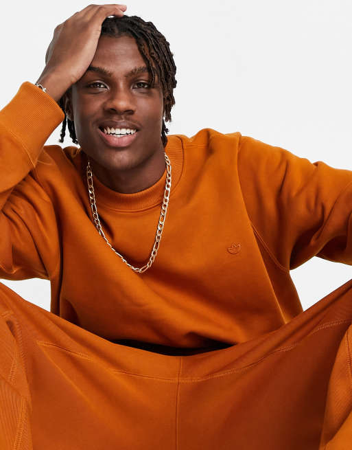 Orange adidas sweatshirt new arrivals