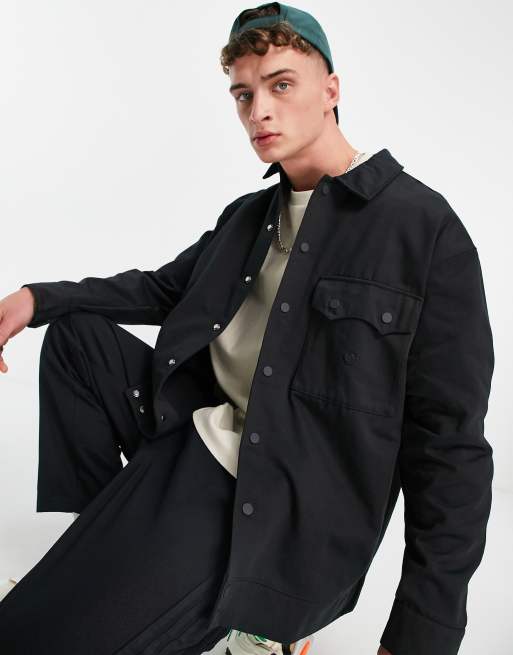 adidas Originals adicolor Contempo twill jacket in black | ASOS