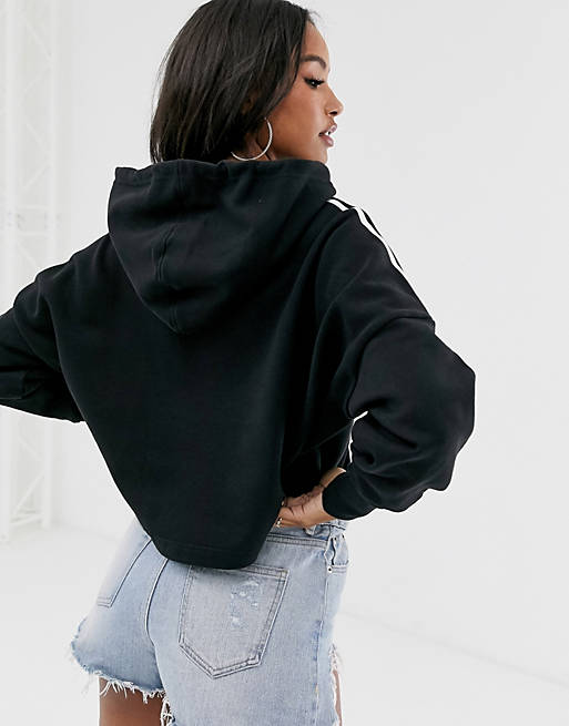 Women adidas Originals adicolor cropped hoodie in black 