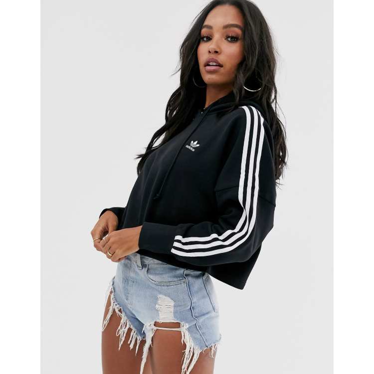 | cropped adicolor adidas hoodie Originals in black ASOS