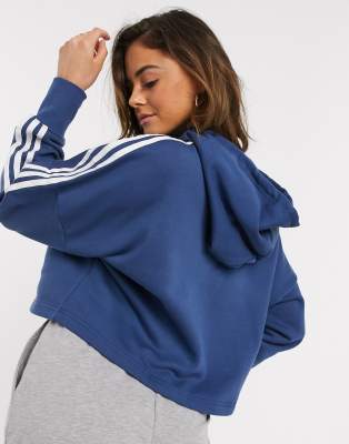 blue adidas cropped hoodie