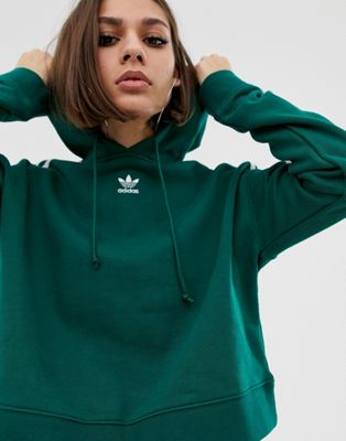 adidas Originals adicolor cropped hoodie in green | ASOS | Sweatshirts