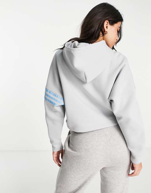 adidas Originals Adicolor cropped hoodie in grey ASOS