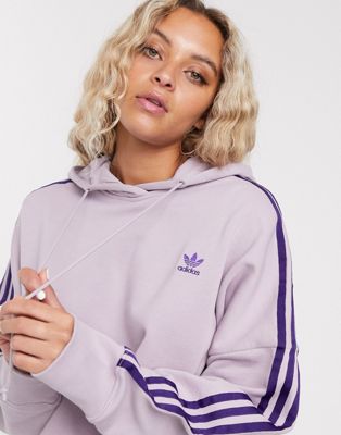 purple cropped adidas hoodie