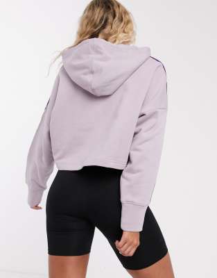 adidas originals adicolor cropped hoodie in lilac