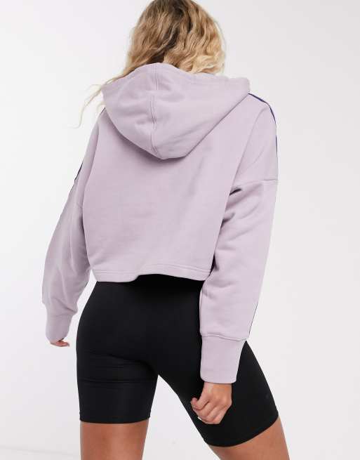 adidas Originals adicolor cropped hoodie in lilac