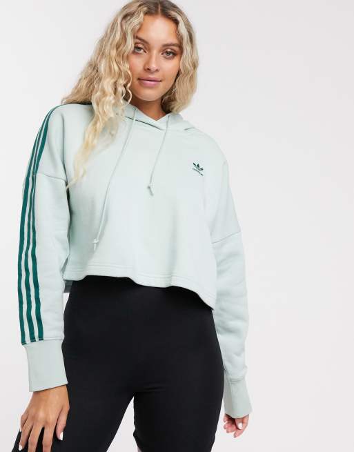 Womens adidas cropped hoodie mint 2025