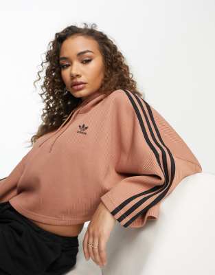 adidas Originals Adicolor cropped hoodie in orange  - ASOS Price Checker