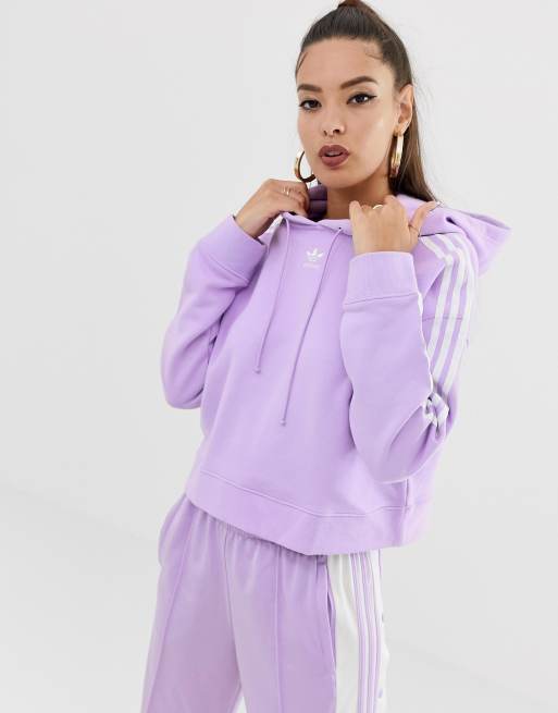 Adidas purple cropped hoodie deals