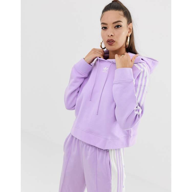 Adidas purple cropped hoodie online
