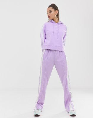 purple adidas cropped hoodie