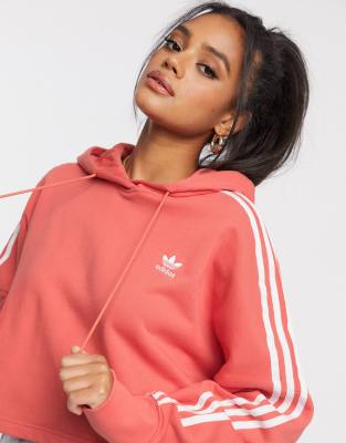 Adidas originals adicolor hotsell cropped hoodie in pink