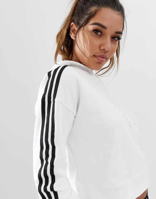 Adidas originals adicolor cropped hoodie in white shop