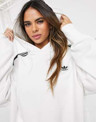 white cropped adidas hoodie