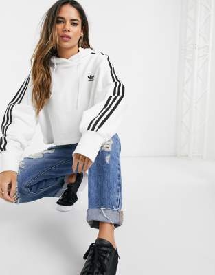 adidas cropped white hoodie