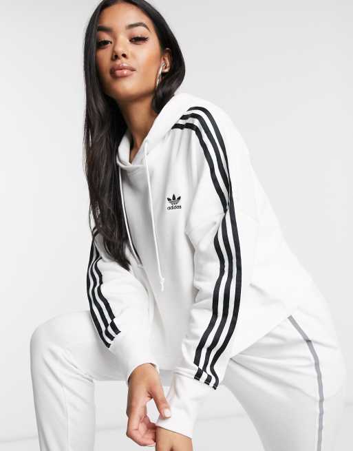 Adidas originals adicolor cropped hoodie in white best sale
