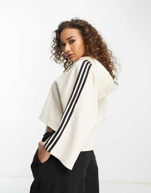 Adidas originals adicolor deals cropped hoodie in white
